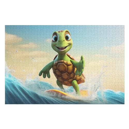 Holzpuzzle Schildkröte Puzzle 1000 Teile Erwachsene Klassische Pädagogisches Spielzeug Kinder Lernspiel Herausforderndes Puzzles 75×50cm von GGJJTT