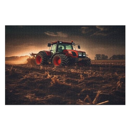 Holzpuzzle Traktor Puzzle 1000 Teile Erwachsene Klassische Pädagogisches Spielzeug Kinder Lernspiel Herausforderndes Puzzles Raumdekoration Detailreiches Geschenk （75×50cm） von GGJJTT