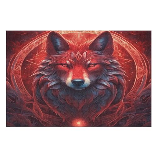 Holzpuzzle Wolf Puzzle 1000 Teile Erwachsene Klassische Pädagogisches Spielzeug Kinder Lernspiel Herausforderndes Puzzles 75×50cm von GGJJTT