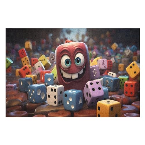 Holzpuzzle süße Würfel Puzzle 1000 Teile Erwachsene Klassische Pädagogisches Spielzeug Kinder Lernspiel Herausforderndes Puzzles 75×50cm von GGJJTT