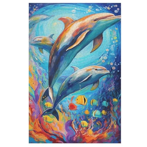 Holzpuzzles 1000 Teile Delfin -Puzzle Für Jungen Und Mädchen, Schwierigkeitsgrad, Lernspiele, Familienspielzeug 78×53cm Holzpuzzles 1000 Teile Delfin -Puzzle Für Jungen Und Mädchen, Schwierigkeitsgrad, Lernspiele, Familienspielzeug 78×53cm von GGJJTT