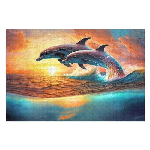 Holzpuzzles 1000 Teile Delfintier -Puzzle Für Jungen Und Mädchen, Schwierigkeitsgrad, Lernspiele, Familienspielzeug 75×50cm Holzpuzzles 1000 Teile Delfintier -Puzzle Für Jungen Und Mädchen, Schwierigkeitsgrad, Lernspiele, Familienspielzeug 75×50cm von GGJJTT