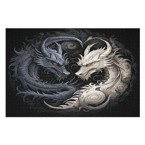 Holzpuzzles 1000 Teile Drache -Puzzle Für Jungen Und Mädchen, Schwierigkeitsgrad, Lernspiele, Familienspielzeug 75×50cm Holzpuzzles 1000 Teile Drache -Puzzle Für Jungen Und Mädchen, Schwierigkeitsgrad, Lernspiele, Familienspielzeug 75×50cm von GGJJTT