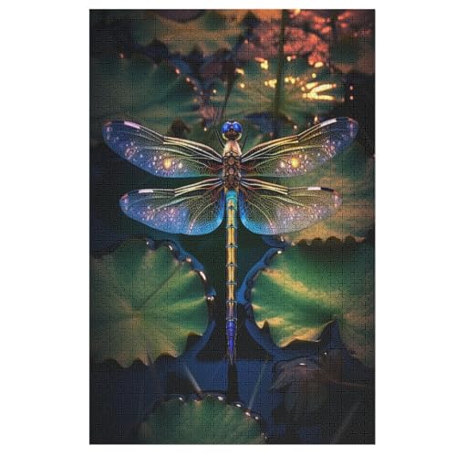 Holzpuzzles 1000 Teile Drachefly -Puzzle Für Jungen Und Mädchen, Schwierigkeitsgrad, Lernspiele, Familienspielzeug （78×53cm） von GGJJTT