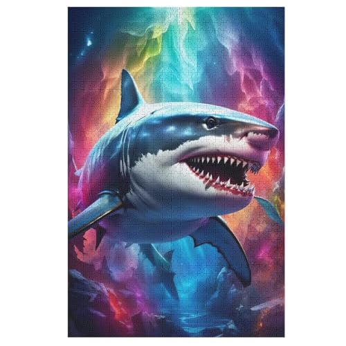 Holzpuzzles 1000 Teile Hai -Puzzle Für Jungen Und Mädchen, Schwierigkeitsgrad, Lernspiele, Familienspielzeug 78×53cm Holzpuzzles 1000 Teile Hai -Puzzle Für Jungen Und Mädchen, Schwierigkeitsgrad, Lernspiele, Familienspielzeug 78×53cm von GGJJTT