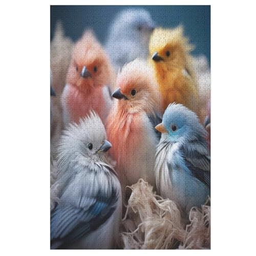 Holzpuzzles 1000 Teile Huhn -Puzzle Für Jungen Und Mädchen, Schwierigkeitsgrad, Lernspiele, Familienspielzeug （78×53cm） von GGJJTT