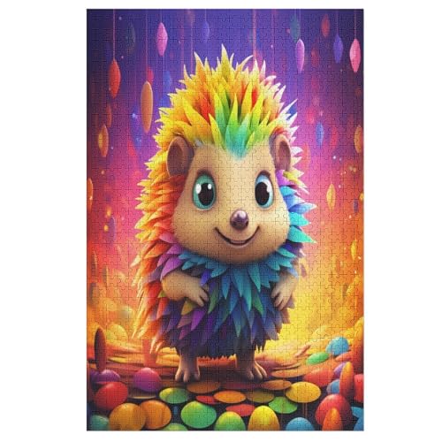 Holzpuzzles 1000 Teile Igel -Puzzle Für Jungen Und Mädchen, Schwierigkeitsgrad, Lernspiele, Familienspielzeug （78×53cm） von GGJJTT