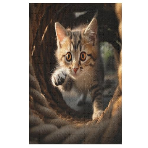 Holzpuzzles 1000 Teile Katze -Puzzle Für Jungen Und Mädchen, Schwierigkeitsgrad, Lernspiele, Familienspielzeug 78×53cm Holzpuzzles 1000 Teile Katze -Puzzle Für Jungen Und Mädchen, Schwierigkeitsgrad, Lernspiele, Familienspielzeug 78×53cm von GGJJTT