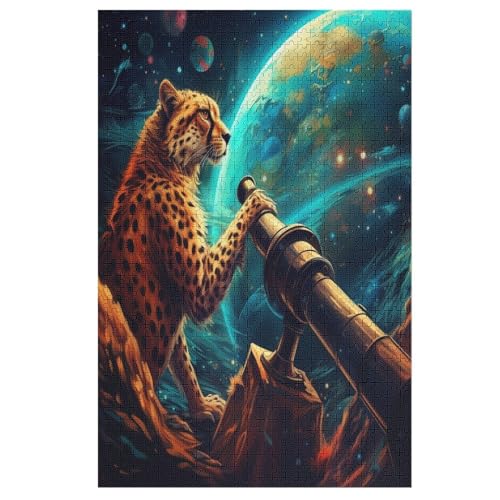 Holzpuzzles 1000 Teile Leopard -Puzzle Für Jungen Und Mädchen, Schwierigkeitsgrad, Lernspiele, Familienspielzeug 78×53cm Holzpuzzles 1000 Teile Leopard -Puzzle Für Jungen Und Mädchen, Schwierigkeitsgrad, Lernspiele, Familienspielzeug 78×53cm von GGJJTT