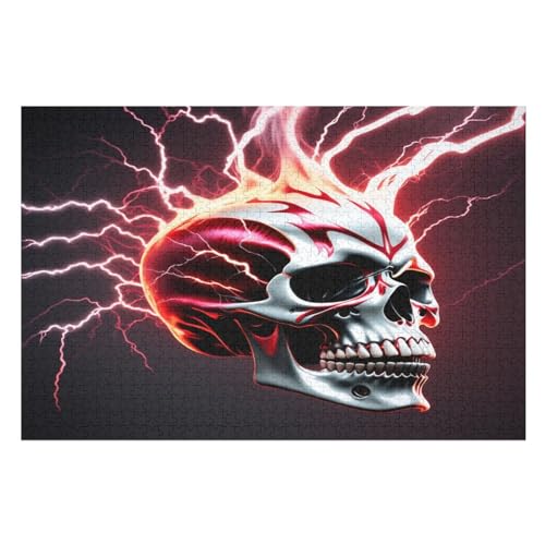 Holzpuzzles 1000 Teile Lightning Totenkopf -Puzzle Für Jungen Und Mädchen, Schwierigkeitsgrad, Lernspiele, Familienspielzeug 75×50cm Holzpuzzles 1000 Teile Lightning Totenkopf -Puzzle Für Jungen Und Mädchen, Schwierigkeitsgrad, Lernspiele, Familienspielzeug 75×50cm von GGJJTT