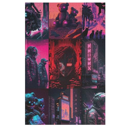 Holzpuzzles 1000 Teile Neonlandschaft -Puzzle Für Jungen Und Mädchen, Schwierigkeitsgrad, Lernspiele, Familienspielzeug 78×53cm Holzpuzzles 1000 Teile Neonlandschaft -Puzzle Für Jungen Und Mädchen, Schwierigkeitsgrad, Lernspiele, Familienspielzeug 78×53cm von GGJJTT