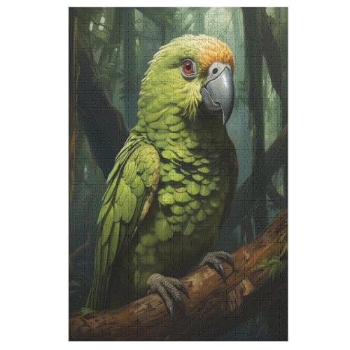 Holzpuzzles 1000 Teile Papagei -Puzzle Für Jungen Und Mädchen, Schwierigkeitsgrad, Lernspiele, Familienspielzeug （78×53cm） von GGJJTT