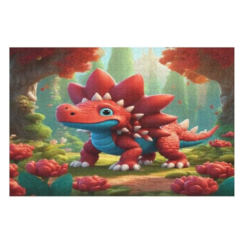 Holzpuzzles 1000 Teile Triceratops -Puzzle Für Jungen Und Mädchen, Schwierigkeitsgrad, Lernspiele, Familienspielzeug （75×50cm） von GGJJTT