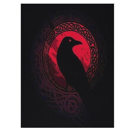 Holzpuzzles 500 Teile Wikinger Mythos -Puzzle Für Jungen Und Mädchen, Schwierigkeitsgrad, Lernspiele, Familienspielzeug （55×41cm） von GGJJTT