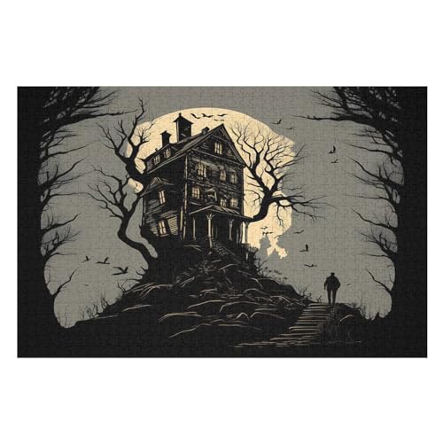 Horrorkunst (81) -Puzzle, 1000 Teile,Holzpuzzle Für Erwachsene Kinder, Lustiges Spielzeug, Denkspiel, Spielzeug, Bildungsspiel, Herausforderung, Pädagogisch, （75×50cm） von GGJJTT