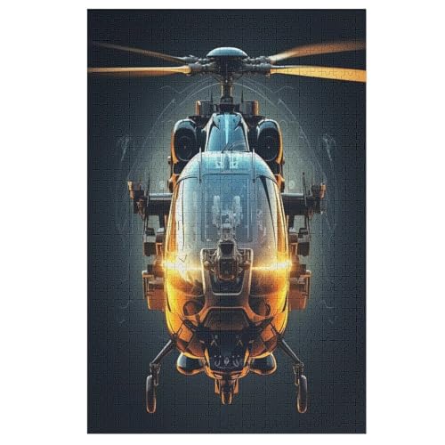 Hubschrauber Puzzle 1000 Teile, Holzpuzzle Herausforderndes Geschicklichkeitsspiel Für Kinder Erwachsenenpuzzle Ab 12 Jahren （78×53cm） von GGJJTT
