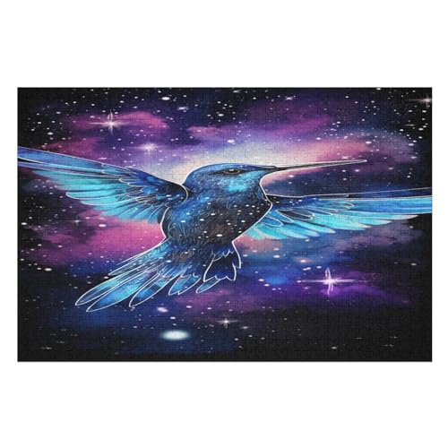 HummingVogel Puzzle Für Erwachsene 1000 Teile Premium 100% Recyceltes Brett Zum Lernen, Lernspielzeug, Familienspiele Kinder Holzpuzzle （75×50cm） von GGJJTT