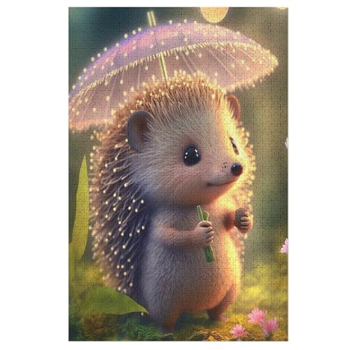 Igel Puzzle Für Erwachsene 1000 Teile Premium 100% Recyceltes Brett Zum Lernen, Lernspielzeug, Familienspiele Kinder Holzpuzzle （78×53cm） von GGJJTT