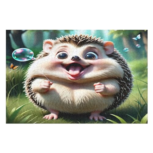 Igel Puzzles 1000 Teile Erwachsener Kniffel Spaß Für Die Ganze Familie - 1000 Puzzleteilige Motive, Holzpuzzle Kinder Erwachsene, Impossible Puzzle Schwer （75×50cm） von GGJJTT