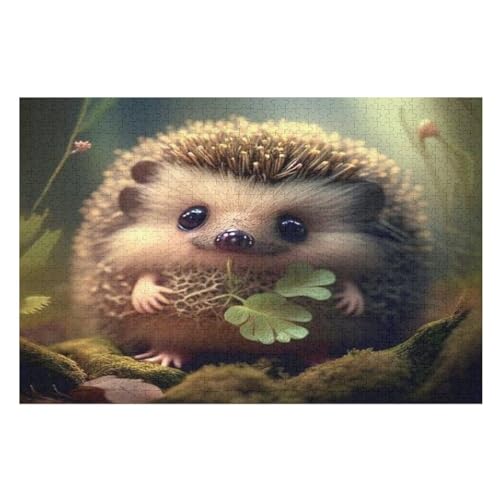Igel Puzzles 1000 Teile Erwachsener Kniffel Spaß Für Die Ganze Familie - 1000 Puzzleteilige Motive, Holzpuzzle Kinder Erwachsene, Impossible Puzzle Schwer （75×50cm） von GGJJTT