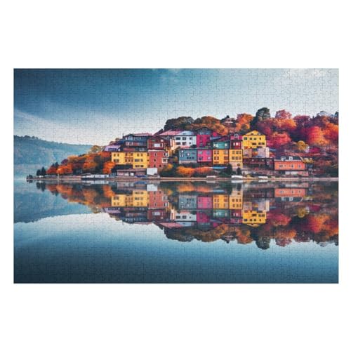 Italian Landschaft Holzpuzzle Erwachsene - 1000 Teiliges Jigsaw Knobelspiel - Puzzle Für Erwachsene & Kinder - Outdoor & Reisespielzeug 75×50cm von GGJJTT