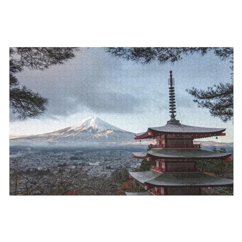 Japan Berg Fuji 1000 Teile Premium-Puzzles Für Erwachsene Kinder- Holzpuzzles Spaß Und Lernspiele - Perfekte Puzzle-Geschenke 75×50cm von GGJJTT