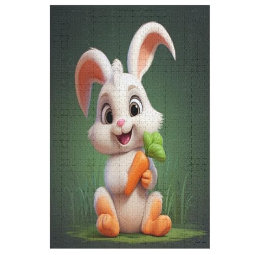 Kaninchen Holzpuzzle 1000 Teile Klassische Puzzles Erwachsene Kinder Puzzle DIY Kit Holzspielzeug Einzigartiges Geschenk （78×53cm） von GGJJTT