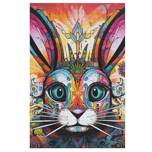Kaninchen-Puzzle Für Erwachsene, 1000 Teile, Holzpuzzle, Kinderpuzzle, Dekompressionsspiel, Spielzeugpuzzle 78×53cm Kaninchen-Puzzle Für Erwachsene, 1000 Teile, Holzpuzzle, Kinderpuzzle, Dekompressionsspiel, Spielzeugpuzzle 78×53cm von GGJJTT