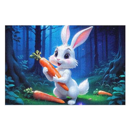 Kaninchen Puzzles 1000 Teile Erwachsener Kniffel Spaß Für Die Ganze Familie, Holzpuzzle Kinder Erwachsene, Impossible Puzzle Schwer 75×50cm von GGJJTT