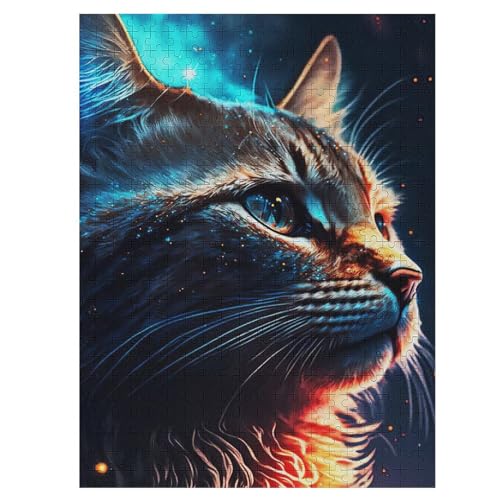 Katze 500 Teile Premium-Puzzles Für Erwachsene Kinder- Holzpuzzles Spaß Und Lernspiele - Perfekte Puzzle-Geschenke （55×41cm） von GGJJTT