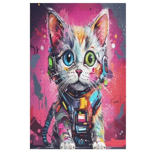 Katze Holzpuzzle 1000 Teile Klassische Puzzles Erwachsene Kinder Puzzle DIY Kit Holzspielzeug Einzigartiges Geschenk 78×53cm Katze Holzpuzzle 1000 Teile Klassische Puzzles Erwachsene Kinder Puzzle DIY Kit Holzspielzeug Einzigartiges Geschenk 78×53cm von GGJJTT