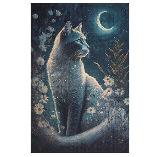Katze Holzpuzzle Erwachsene - 1000 Teiliges Jigsaw Knobelspiel - Puzzle Für Erwachsene & Kinder - Outdoor & Reisespielzeug - Geduldspiel （78×53cm） von GGJJTT