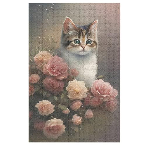 Katze -Puzzle, 1000 Teile,Holzpuzzle Für Erwachsene Kinder, Lustiges Spielzeug, Denkspiel, Spielzeug, Bildungsspiel, Herausforderung, Pädagogisch, （78×53cm） von GGJJTT