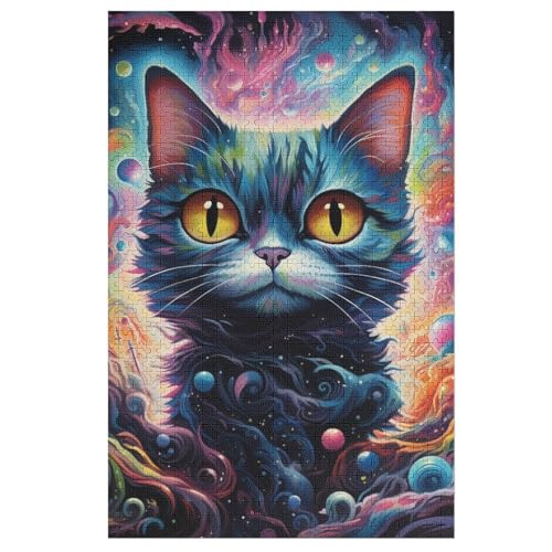 Katze – Puzzle 1000 Teile, Holzpuzzle, Herausforderndes Geschicklichkeitsspiel Für Die Ganze Familie, Kinder Erwachsenenpuzzle Ab 12 Jahren （78×53cm） von GGJJTT