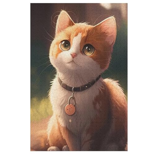 Katze Puzzle Für Erwachsene 1000 Teile Premium 100% Recyceltes Brett Zum Lernen, Lernspielzeug, Familienspiele Kinder Holzpuzzle （78×53cm） von GGJJTT