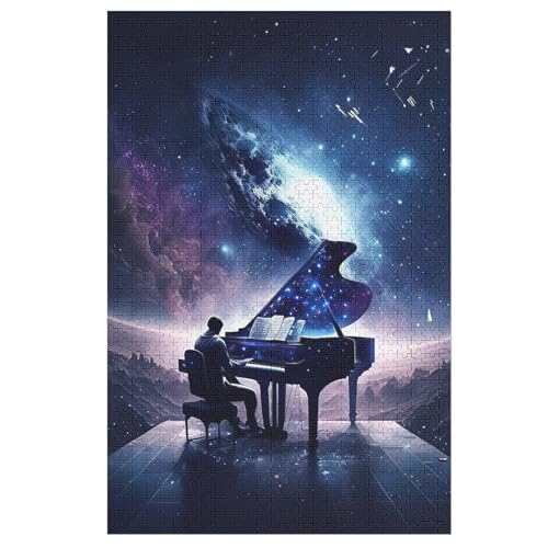 Klavier Holzpuzzle Erwachsene - 1000 Teiliges Jigsaw Knobelspiel - Puzzle Für Erwachsene & Kinder - Outdoor & Reisespielzeug （78×53cm） von GGJJTT