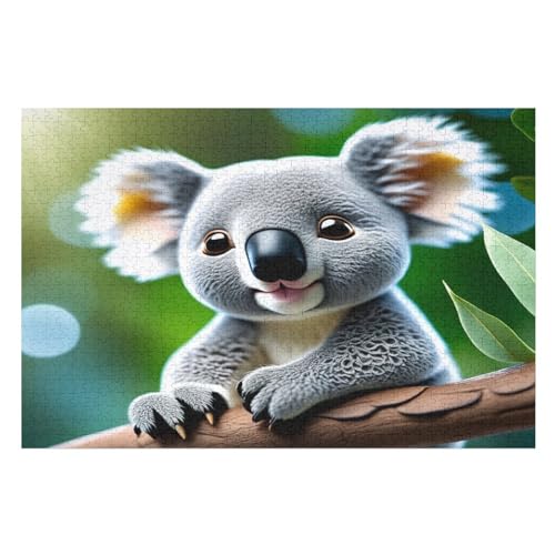 Koala Holzpuzzle 1000 Teile Klassische Puzzles Erwachsene Kinder Puzzle DIY Kit Holzspielzeug Einzigartiges Geschenk 75×50cm von GGJJTT