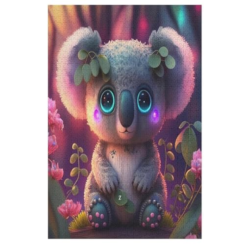 Koala -Puzzle, 1000 Teile,Holzpuzzle Für Erwachsene Kinder, Lustiges Spielzeug, Denkspiel, Bildungsspiel, （78×53cm） von GGJJTT