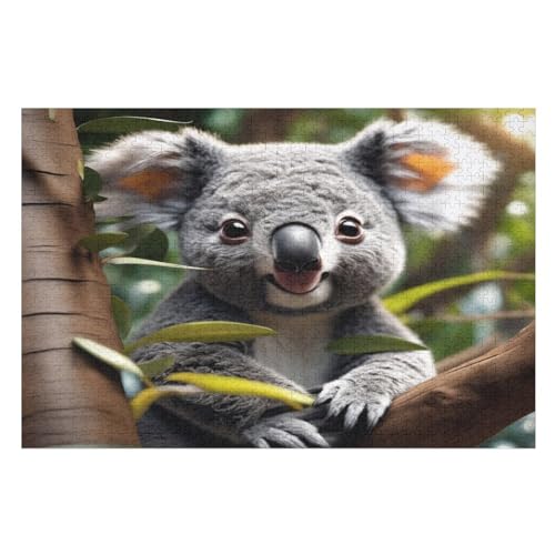 Koala Puzzles 1000 Teile Erwachsener Kniffel Spaß Für Die Ganze Familie - 1000 Puzzleteilige Motive, Holzpuzzle Kinder Erwachsene, Impossible Puzzle Schwer （75×50cm） von GGJJTT
