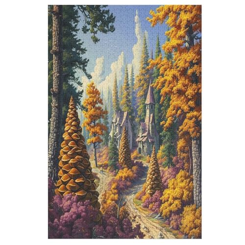 Landschaft,1000 Teile,Holzpuzzle,einzigartiges Puzzle,kreatives Puzzle,Geschenk Für Erwachsene,Familienspiel,Herausforderungsaktivität,（78×53cm） von GGJJTT