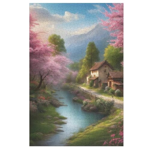 Landschaft Puzzle Für Erwachsene 1000 Teile Premium 100% Recyceltes Brett Zum Lernen, Lernspielzeug, Familienspiele Kinder Holzpuzzle （78×53cm） von GGJJTT