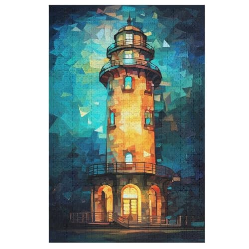 Leuchtturm Holzpuzzle 1000 Teile Klassische Puzzles Erwachsene Kinder Puzzle DIY Kit Holzspielzeug Einzigartiges Geschenk （78×53cm） von GGJJTT