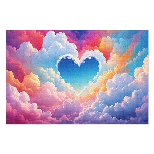 Liebe Wolken Puzzle Für Erwachsene 1000 Teile Premium Recyceltes Brett Zum Lernen, Lernspielzeug, Familienspiele Kinder Holzpuzzle 75×50cm Liebe Wolken Puzzle Für Erwachsene 1000 Teile Premium Recyceltes Brett Zum Lernen, Lernspielzeug, Familienspiele Kinder Holzpuzzle 75×50cm von GGJJTT