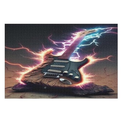 Lightning Gitarre Puzzle 1000 Teile, Holzpuzzle Für Erwachsene Kinder, Impossible Puzzles, Geschicklichkeitsspiel Für Die Ganze Familie 75×50cm Lightning Gitarre Puzzle 1000 Teile, Holzpuzzle Für Erwachsene Kinder, Impossible Puzzles, Geschicklichkeitsspiel Für Die Ganze Familie 75×50cm von GGJJTT