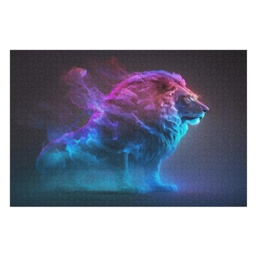 Löwe Puzzle 1000 Teile, Holzpuzzle Für Erwachsene Kinder, Impossible Puzzles, Geschicklichkeitsspiel Für Die Ganze Familie 75×50cm Löwe Puzzle 1000 Teile, Holzpuzzle Für Erwachsene Kinder, Impossible Puzzles, Geschicklichkeitsspiel Für Die Ganze Familie 75×50cm von GGJJTT