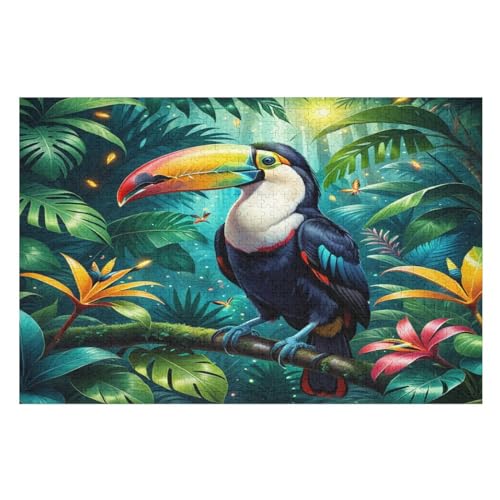 Long Bill Vogel – Puzzle 1000 Teile, Holzpuzzle, Herausforderndes Geschicklichkeitsspiel Für Die Ganze Familie, Kinder Erwachsenenpuzzle Ab 12 Jahren （75×50cm） von GGJJTT