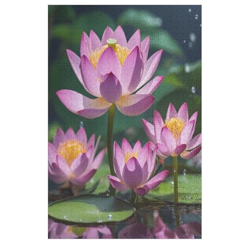 Lotus – Puzzle 1000 Teile, Holzpuzzle, Herausforderndes Geschicklichkeitsspiel Für Die Ganze Familie, Kinder Erwachsenenpuzzle Ab 12 Jahren （78×53cm） von GGJJTT