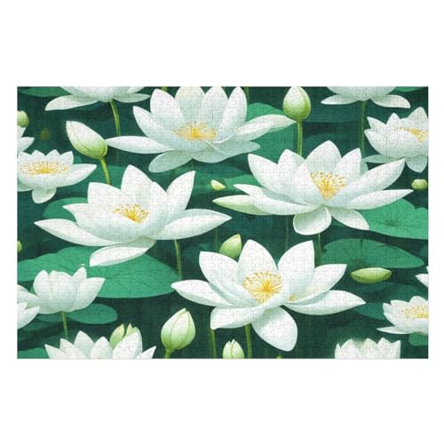 Lotus Puzzle Für Erwachsene 1000 Teile Premium 100% Recyceltes Brett Zum Lernen, Lernspielzeug, Familienspiele Kinder Holzpuzzle （75×50cm） von GGJJTT