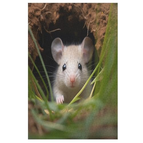 Maus 1000 Teile Premium-Puzzles Für Erwachsene Kinder- Holzpuzzles Spaß Und Lernspiele - Perfekte Puzzle-Geschenke （78×53cm） von GGJJTT