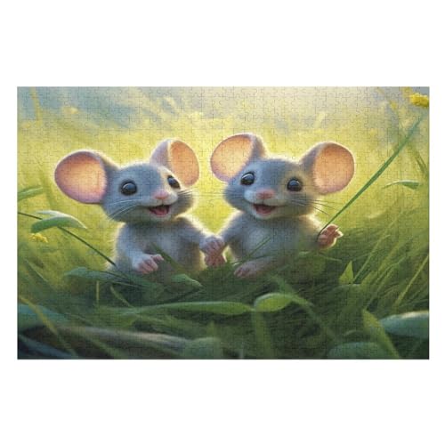 Maus Puzzles 1000 Teile Erwachsener Kniffel Spaß Für Die Ganze Familie, Holzpuzzle Kinder Erwachsene, Impossible Puzzle Schwer 75×50cm von GGJJTT